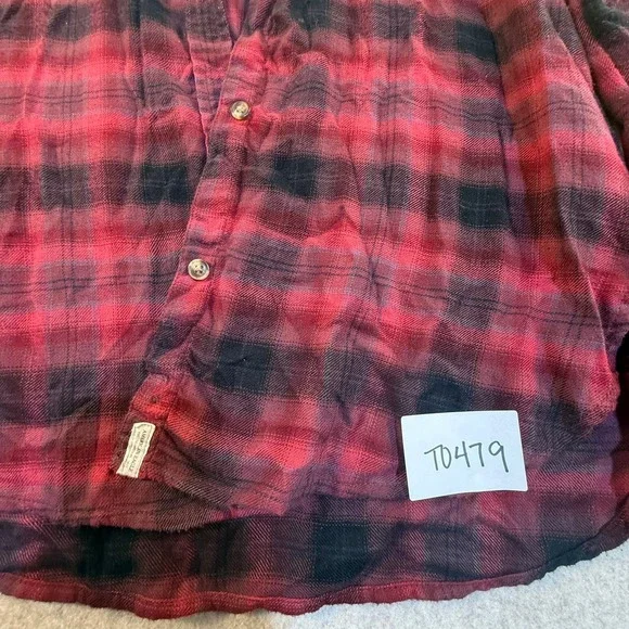 American Eagle Red Black Plaid Flannel Shirt Boyfriend Fit Ahh-Mazingly Soft S - Picture 2 of 5